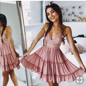 Pink boho sundress
